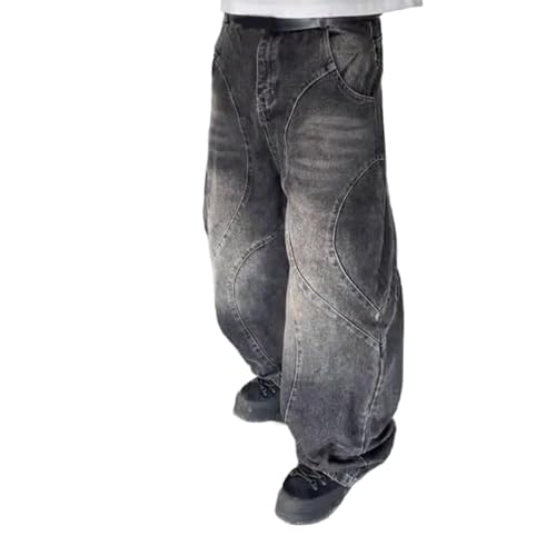 Barrel Jeans Men Supper Baggy Patchwork Wide Leg Skater Denim Pants Streetwear High Waist Barrel Leg Bottoms Relaxed Fit3