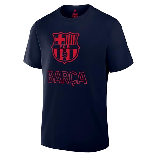 Icon Sports Fcb94ct-n-l Barcelona-Camiseta de Manga Corta para Hombre, Azul Marino, L