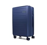 VOYAN Maleta Grande 23kg SDR Azul 68x46x28 Expandible, Maleta de Viaje para Facturar, Trolley Rigido ABS Ligero, 4 Ruedas 360°, Maleta Familiar Resistente con Cerradura de Seguridad