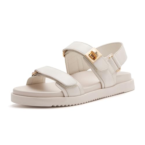 Image of vodvob Womens Platform Sandals with Adjustable Straps Soft Cushioned Footbed 1.6" Heel height Summer Slides for Office/Beach/Daily Outfits