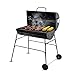 Charcoal BBQ Grill Oil Drum Portable Camping Barbecue Patio Rounded Barbecue on Wheels Black Heavy Duty Portable Charcoal Smoker Grills with Wheels Stand BBQ for Outdoor & camping Barbeque