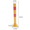 KATSU Car Parking Space Lock Bollard, High Visibility Yellow and Red Lockable Fold Down Car Parking Barrier Post, Private Car Park Driveway Guard Saver Blocker, 60cm Height, Budget Range #2