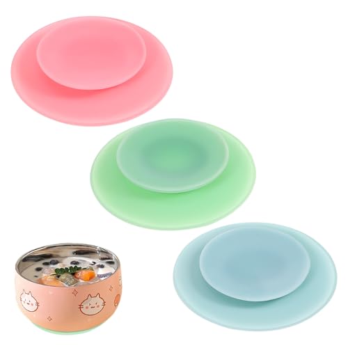 Beaupretty 高齢者用シリコン吸盤パッド 両面吸盤プレートホルダー 食器固定パッド 家庭用 アウトドア対応 3個セット