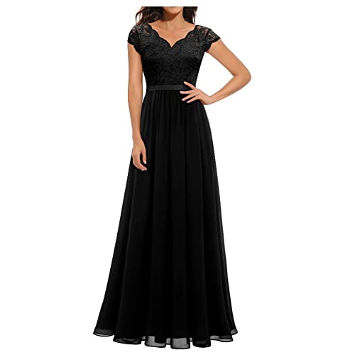 FUPODD Abendkleider Elegant Für Hochzeit Lang Partykleid Maxikleid Damen Sommer Abendkleid Spitze Cocktailkleid Sommerkleid Leicht Kleider...