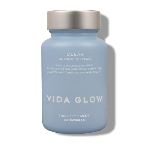 Vida Glow - Natural Clear Advanced Repair Supplement | Promotes Calm, Clarified Skin from Within (30 Capsules)