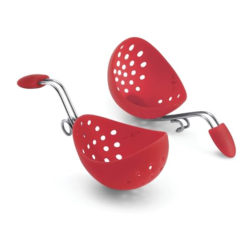 Browne & Co Cuisipro Egg Silicone Poacher Set of 2, Red
