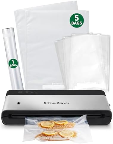 FoodSaver PowerVac Compact Vacuum Sealing Machine Stainless Steel...