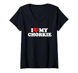 Photo Gallery i love my chorkie maglietta con collo a v Photo Gallery i love my chorkie maglietta con collo a v