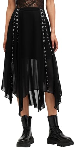 Women's Luna Eyelet Asymmetric Midi Skirt2