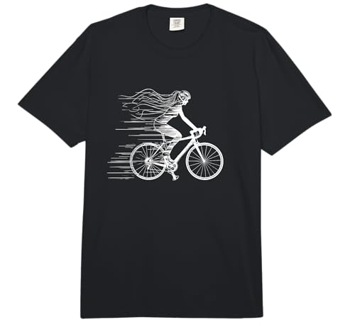 Image of Cycling Girl Sketch Bike Race for Girls Comfort Colors Adult Heavyweight T-Shirt