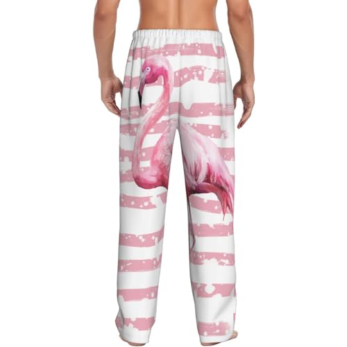 Flamingo For Men'S Lightweight Pajama Pants Adjustable Drawstring & Pockets All-Season Sleepwear2