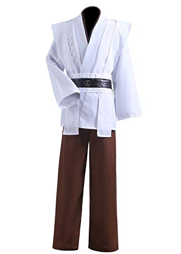 ALIZIWAY Unisex Tunic Jedi Costume OBI Wan Kenobi Halloween Cosplay Hooded Robe Cloak for Adults Y056XL - Thumbnail 4