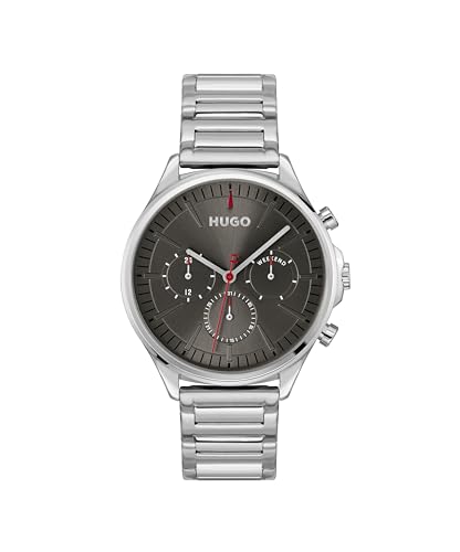 HUGO Analogue Multifunction Quartz Watch for Men #Smash Multi Collection with Silver Stainless Steel Bracelet - 1530411