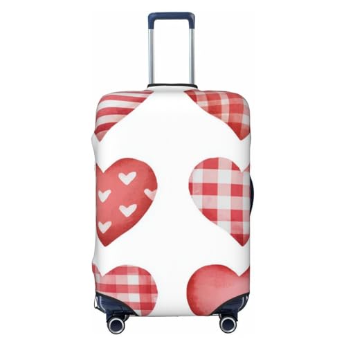 Set Of Red Love Hearts, Simple Elastic Travel Luggage Covers Dustproof Scratch-Resistant Suitcase Protector Fit 22-24 Inch