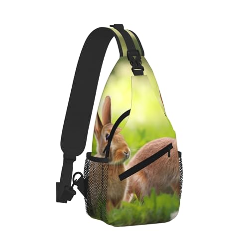 Funny Rabbits Printed Cross Chest Bag Diagonally Chest Messenger Bag2