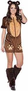 Rubie's 13486-38 Damen Kostüm Braunbär Bär Bärchen braun Jumpsuit Karneval (38), Multi-Colored