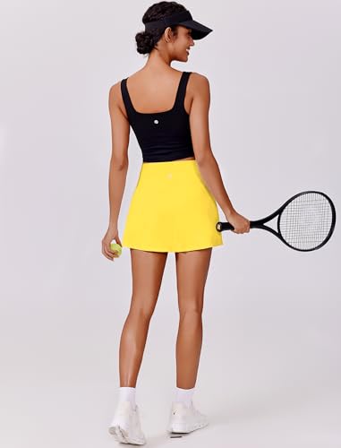 Image of PINSPARK Womens Tennis Skirt High Waisted Golf Skort with 2 Pockets Stretchy Athletic Skirts for Workout Pickleball Running