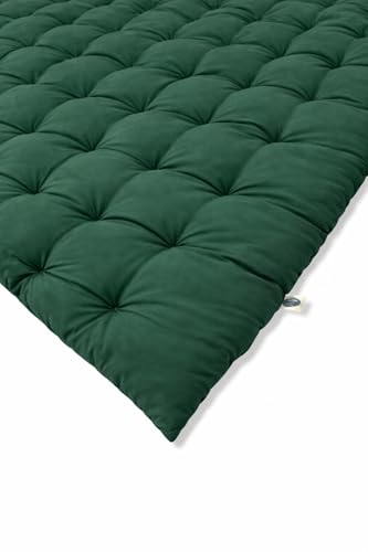 Image of ATOOTFUSION Soft Cotton Quilt | Foldable Light Weight Filled Single Firm Cotton Quilt Mattress| Gadda (Solid Coloured, 2 Sleeping Capacity, 5 x 6 ft or 72 x 60 Inches Queen) (Bottle Green)