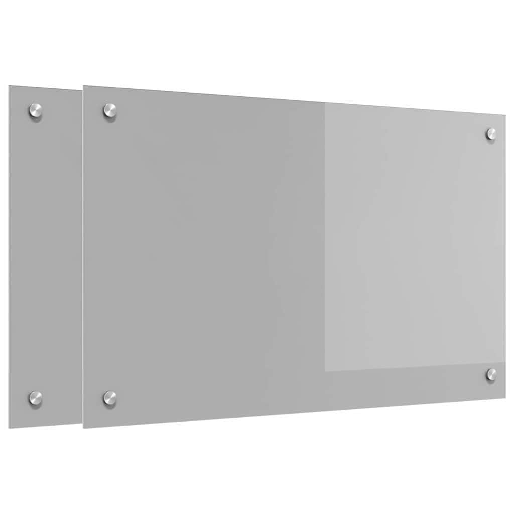 Generisch Küchenrückwand 2 pcs Hellgrau 80 x 50 cm Gehärtetes Glas,Heim Garten,Küche Esszimmer,Küchenhelfer -utensilien-3415450