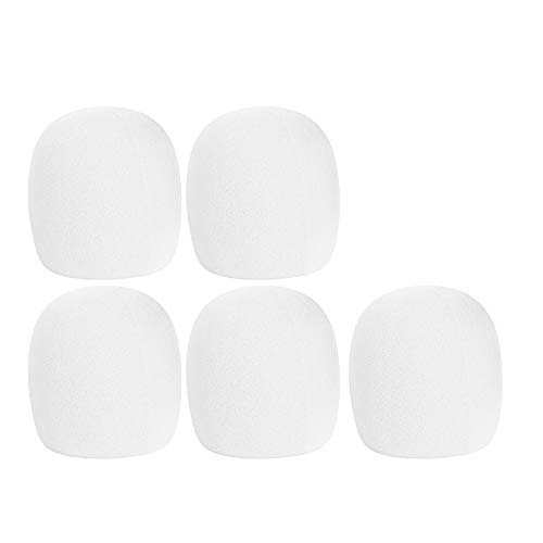 luckiner Funda de espuma para parabrisas de micrófono, 2 unidades, color blanco