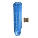 VekAuto Gear Shift Knob Stick, 20cm Faux Crystal Transparent Bubble Gear Shifter Universal for Manual Transmission Vehicle Durable Acrylic Blue with Adapter
