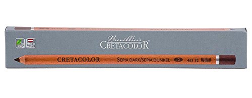 Cretacolor Artists' Sepia Dry Pencils Dark (Pack Of 6),Ch463 32, Ink black
