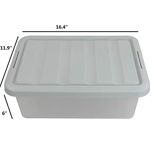 Ucake 14 Quart Plastic Storage Box, Clear Storage Bin With Lid, 2 Packs #TOP2
