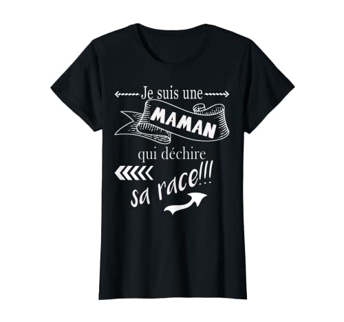 Mujer Soy una madre que rasga su raza Drol de Tee Humour Camiseta