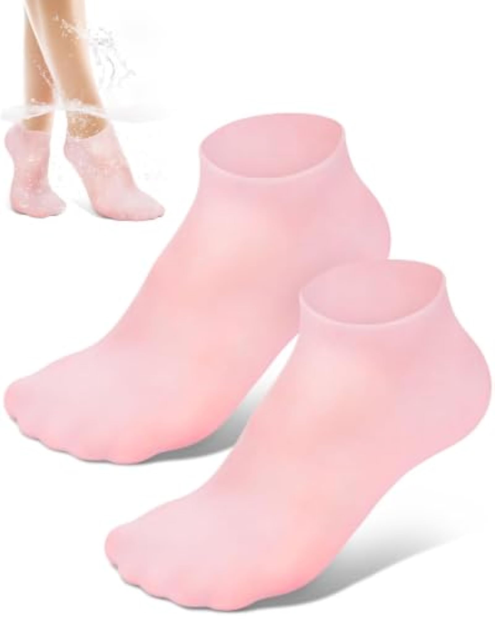 Silicone Moisturising Socks for Dry Feet and Heels, Reusable
