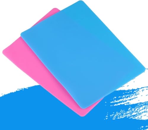 Minnhua 2 Piezas Tapetes Silicona para Resina Epoxi 30 x 40 cm Grande Antiadherente Mantel Individual Estera de Silicona para Trabajo Manualidades Antiadherente Flexible