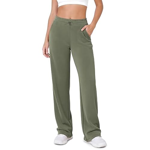 ODODOS Women's Modal Soft Wide Leg Pants with Pockets Adjustable Shockcord High Waist Casual Lounge Pants-27/29/31" Inseam