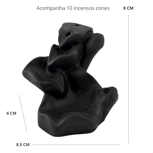 Incensário Cascata e Vareta 2 em 1 Flor de Lotus Mini Fumaça Backflow + 10 cones