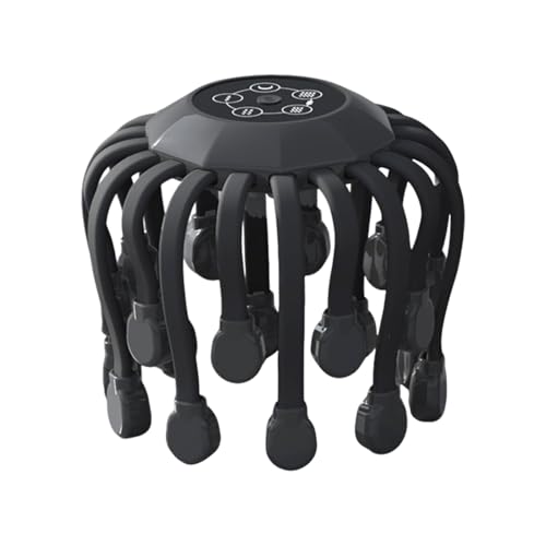 Massaggiatore per la testa, dispositivo massaggiante con 20 nodi vibranti, massaggio del cuoio capelluto per rilassarsi, design a polipo, strumento facile da usare, accessorio versatile per la casa