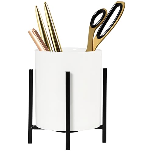 MONOSUGO Durable Ceramic Pen Cup, Desk Ceramic Pencil Cup with