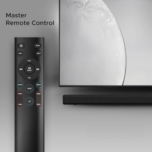 Image of BLACKSHEEP Compatible with Boat Soundbar and Speaker System Audio /Video System Remote Control, Easy Control for Volume, EQ, and Input Selection (Your Old Remote Must be Exactly Same)-Black