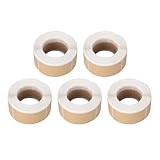 Generic Etiqueta Adhesiva Autoadhesiva Kraft Premium 1300 Piezas 5x2,5 Cm para Tarro Botella Contenedor Carpeta de Álbumes de Recortes, 5 Rollos Etiqueta Adhesiva Marrón para Decoraciones de Bodas