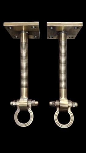 Image of Strong Sturdy Heavy Duty HI-Grade Quality Bearing Ceiling KADA Swing, Patio Antique Finish Brass 25MM Rod with Weight Capacity of 1000KG, (Pack of 2PCS) (12 INCH Antique Finish Bearing KADA)