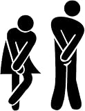 Modernes Schwarzes WC Schild Selbstklebend mit Männer Frauen Symbol Toilettenschild,3D Türschild aus Acrylglas, Selbstklebend, Mann & Frau Design, Laser geschnitten für Badezimmer, Gäste-WC