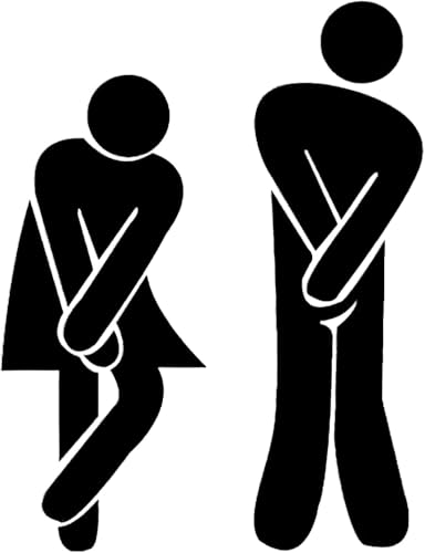 Modernes Schwarzes WC Schild Selbstklebend mit Männer Frauen Symbol Toilettenschild 3D Türschild aus Acrylglas Selbstklebend Mann & Frau Design Laser geschnitten für Badezimmer Gäste-WC