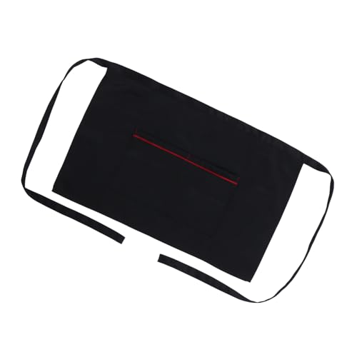 Garneck Short Apron Short Waist Apron Half Apron with Pockets Server Apron Simple Style Apron Kitchen Apron Chef Apron Half Body Apron Housework Apron Waitress Apron Black Polyester Cotton