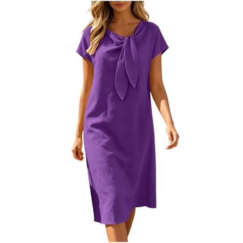 Robe effet lin doux coupe ample contre la chaleur des sorties - 6