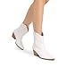 DREAM PAIRS Women's Cowboy Cowgirl Boots Embroidered Stitched Short Western Boots Low Chunky Heel Pointed Toe Ankle Booties,Size 6,White,DWUMAB2504
