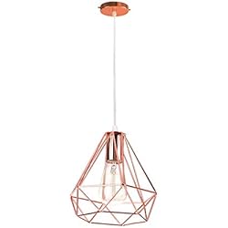 Lampara Araña Rosa PETITES ECREVISSES Estilo Nórdico Lámpara de Techo Retro Lámpara Colgante Metal Araña Vintage Forma de Jaula E27 Iluminación Oro Rosa