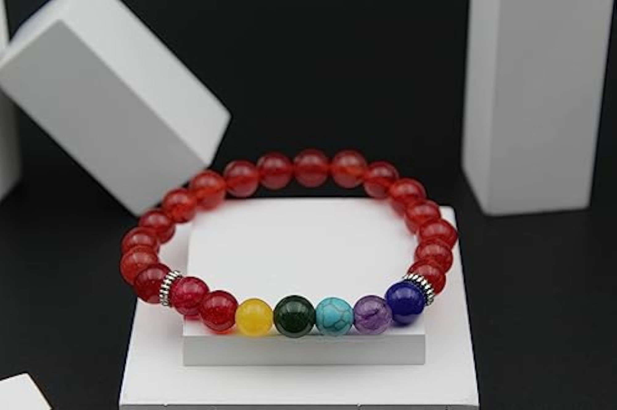 Natural Multicolor Crystal Stone Beads Bracelet, Reiki Healing