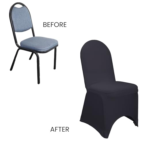 image for YOUR CHAIR COVERS - Black Stretch Spandex Banquet Chair Cover - Weddin