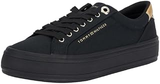 Tommy Hilfiger Damskie buty sportowe Essential Vulc Canvas Vulcanized, czarne, rozmiar 39, Czarny, 40 EU