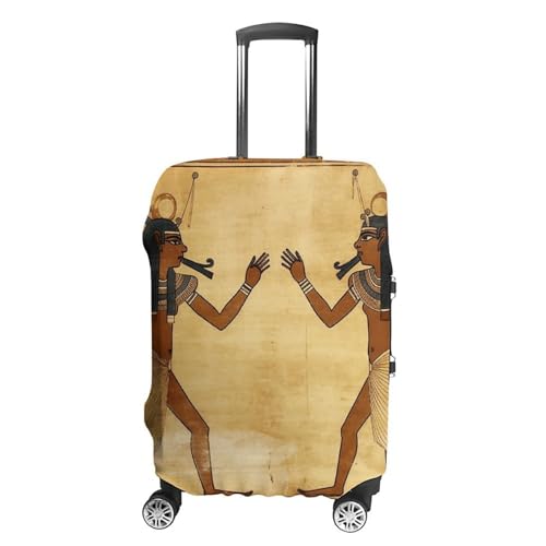 Ancient Egyptian Elastic Luggage Cover Suitcase Protector for 19-32 Inch Suitcases | Universal Stretchable Travel Bag Cover | Anti-Scratch, Washable with Zipper Closure M