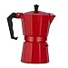 Machine à expresso en aluminium, machine à expresso italienne pour cuisinière à gaz ou électrique en céramique, utilisée pour la maison latte ou cafetière cubaine, rouge, 450 ml / 15 oz, 9 tasses
