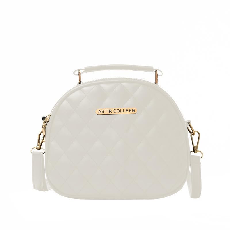 ASTIR COLLEEN Leather Women/Girls Satchel Handbag (Duvet) (White) (B0C9MGTZZ9) Amazon Price History, Amazon Price Tracker