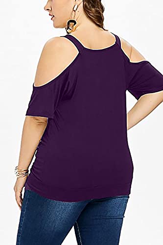 Neyouqe Purple Tank Top Women Off Shoulder Shirt Ropa De Maternidad Para Mujer Plus Size T Shirts Women Short Sleeve Plus Size Shirt Tshirt Dress Casual Womens Tops V Neck Sexy Casual Shirt Purple 2Xl #TOP3